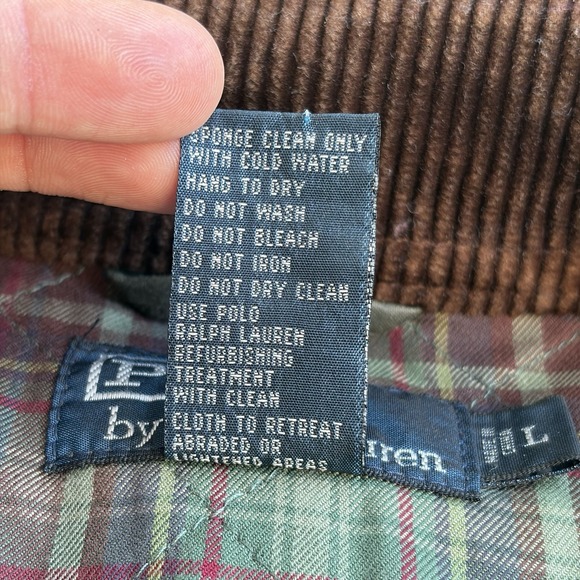 Vtg Polo Ralph Lauren Jacket Mens Large Green Waxed Field Belted Riding Coat 90s - Picture 6 of 16